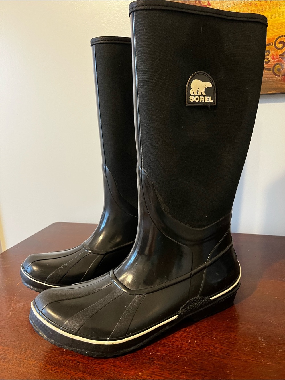 Sorel Tall Rain Boots Women’s Size 10 Black Sorellington Pull On